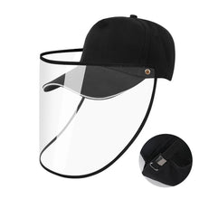 Load image into Gallery viewer, Adjustable Snapback Cap with Removable Protective Face Shield
